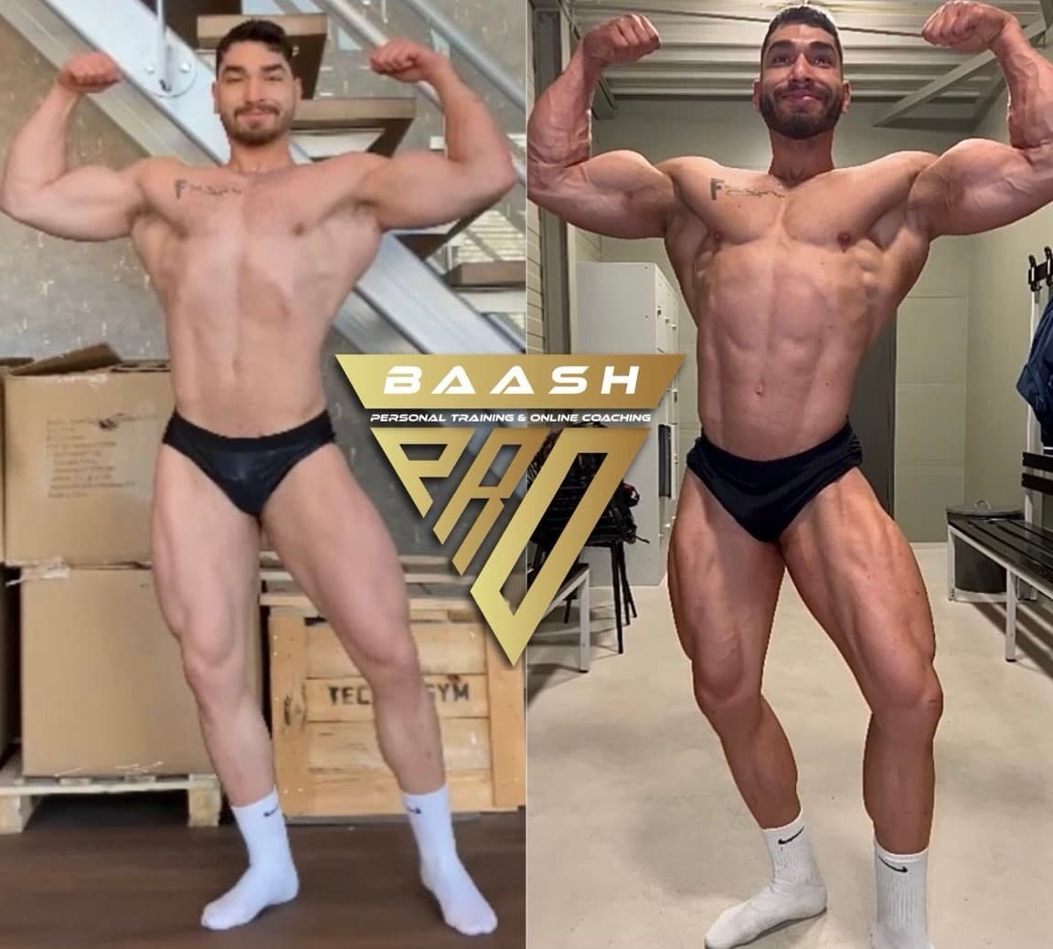 Before-and-after body transformation, Baash Pro personal training client 21