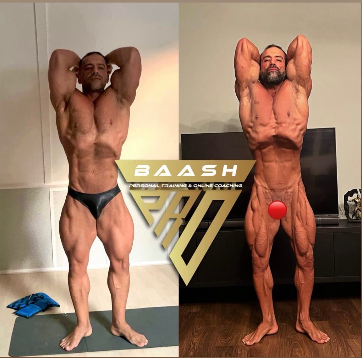 Before-and-after body transformation, Baash Pro personal training client 32