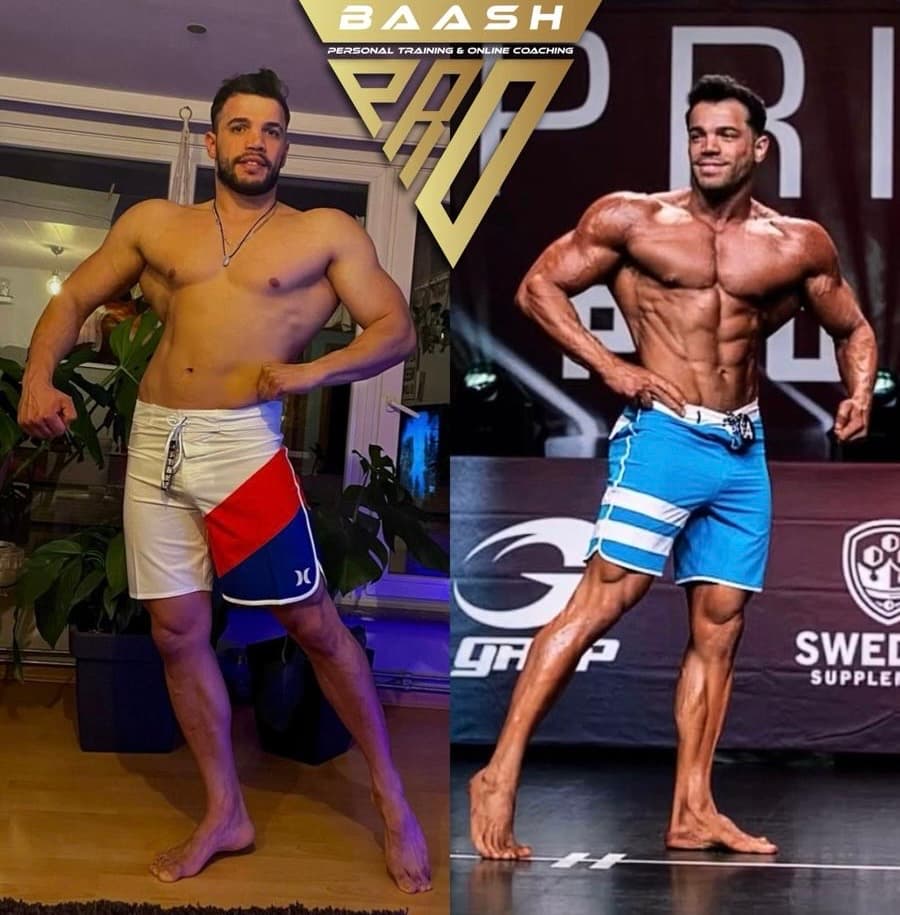 Before-and-after body transformation, Baash Pro personal training client 35