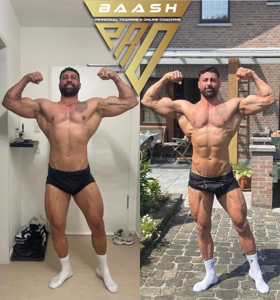 Before-and-after body transformation, Baash Pro personal training client 41